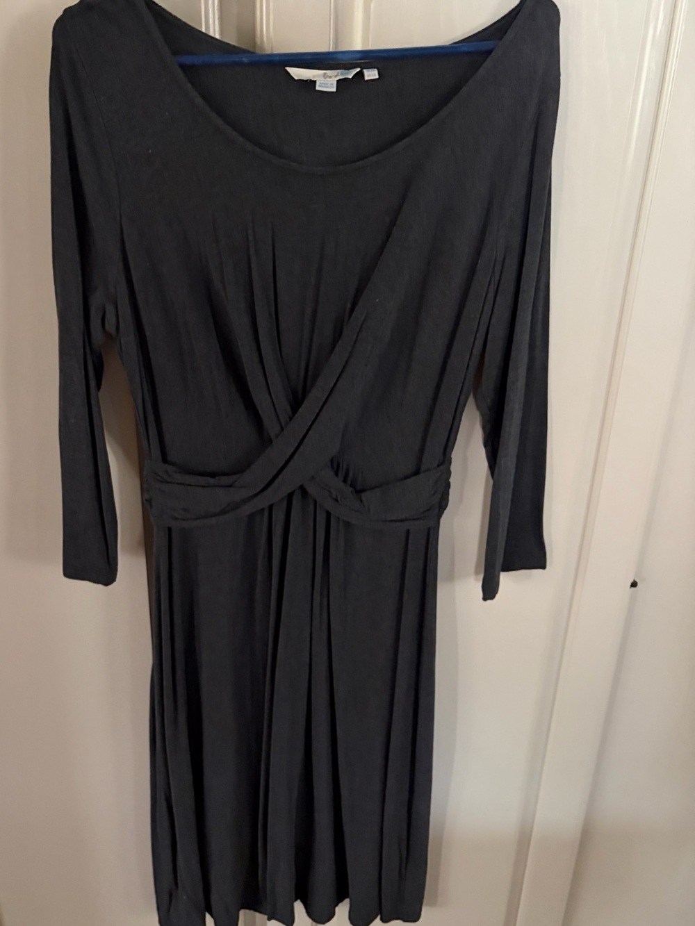 Boden Dark Gray Twist-Waist Long Sleeve Dress 12L
